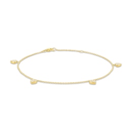 STUDIO BY KAY Lab-Grown Diamond Heart Dangle Anklet 1/3 ct tw 24K Yellow Gold Vermeil Sterling Silver