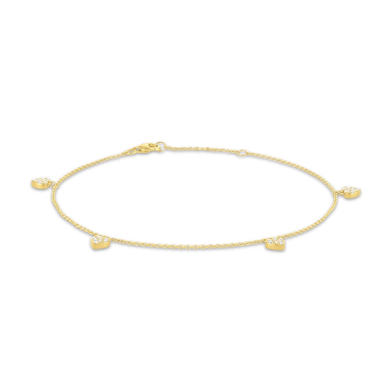 Main Image 1 of STUDIO BY KAY Lab-Grown Diamond Heart Dangle Anklet 1/3 ct tw 24K Yellow Gold Vermeil Sterling Silver