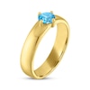 Thumbnail Image 2 of STUDIO BY KAY Round-Cut Swiss Blue Topaz Solitaire Ring 24K Yellow Gold Vermeil Sterling Silver