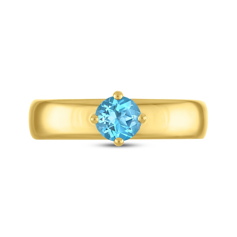 Main Image 3 of STUDIO BY KAY Round-Cut Swiss Blue Topaz Solitaire Ring 24K Yellow Gold Vermeil Sterling Silver