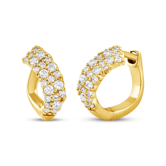 KAY Lab-Grown Diamonds Certified Swirl Twist Hoop Earrings 1/3 ct tw 18K Yellow Gold-Plated Sterling Silver