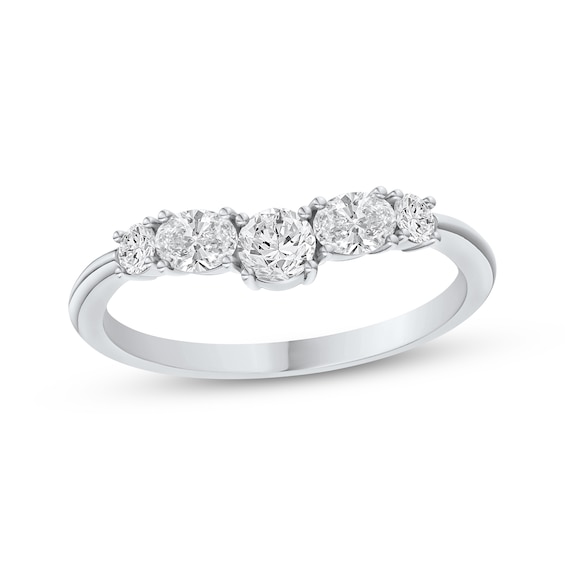 KAY Lab-Grown Diamonds Round & Oval-Cut Contour Band 1/2 ct tw 14K White Gold