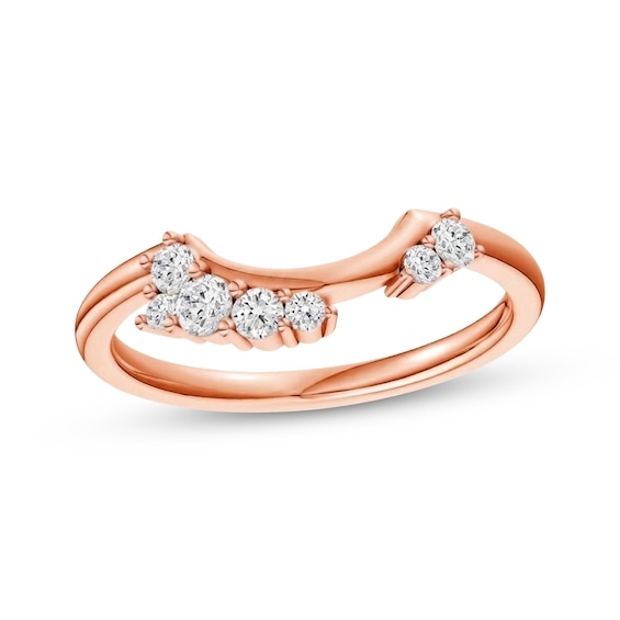 Now + Forever Diamond Contour Wraparound Band 1/5 ct tw 10K Rose Gold