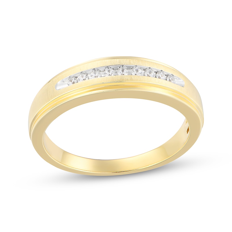 Main Image 1 of Now + Forever Lab-Grown Diamonds Men's Wedding Band 1/10 ct tw 10K Yellow Gold