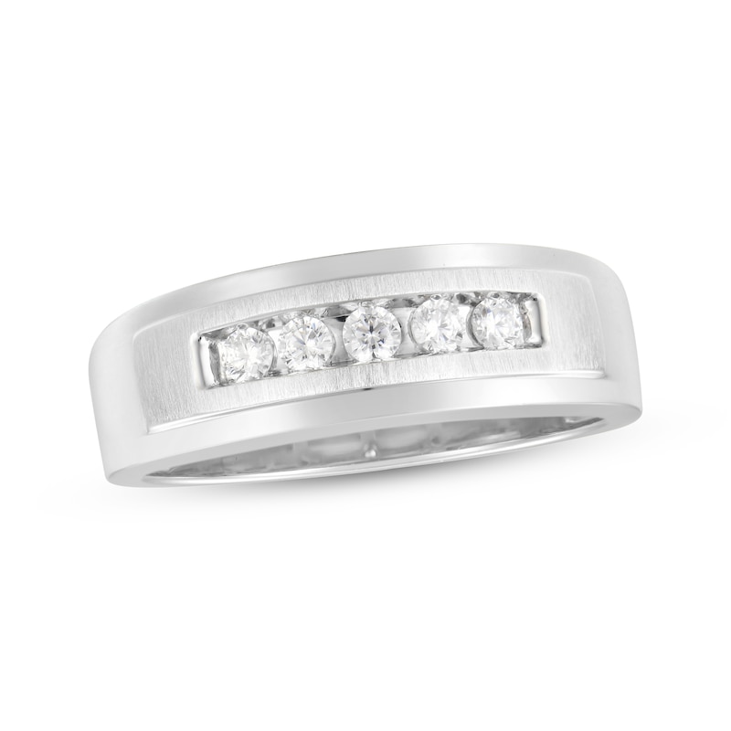 Main Image 1 of Now + Forever Lab-Grown Diamonds Men's Wedding Band 1/4 ct tw 10K White Gold