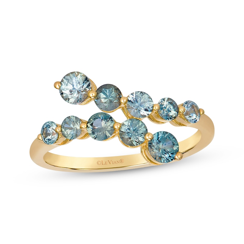 Main Image 1 of Le Vian Natural Montana Sapphire Bypass Ring 14K Honey Gold