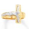 Men's Crucifix Ring 14K Two-Tone Gold