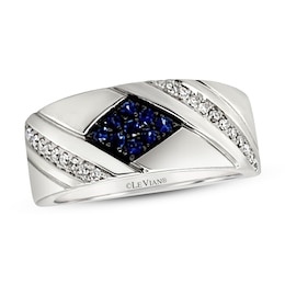Le Vian Men's Sapphire Ring 1/6 ct tw Diamonds 14K Vanilla Gold