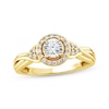 Thumbnail Image 4 of Now + Forever Round-Cut Diamond Halo Engagement Ring 1/3 ct tw 10K Yellow Gold