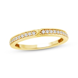 Now + Forever Diamond "X" Wedding Band 1/5 ct tw 10K Yellow Gold