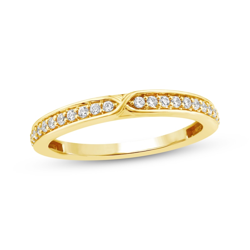 Main Image 7 of Now + Forever Diamond &quot;X&quot; Wedding Band 1/5 ct tw 10K Yellow Gold