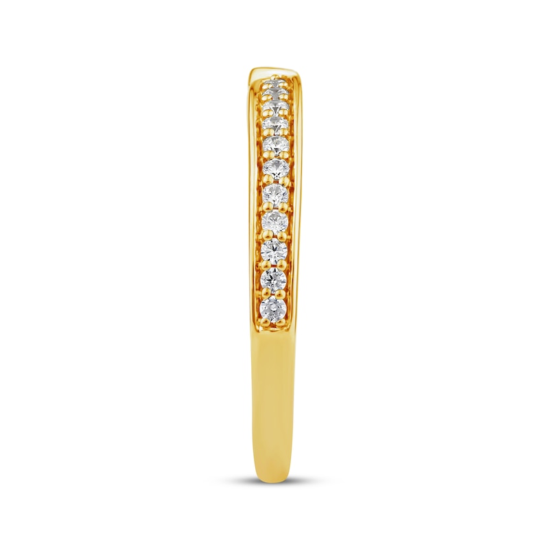 Main Image 8 of Now + Forever Diamond &quot;X&quot; Wedding Band 1/5 ct tw 10K Yellow Gold