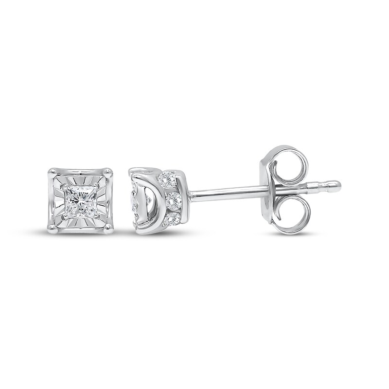 Princess-Cut Diamond Stud Earrings 1/3 ct tw Sterling Silver