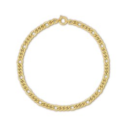 Italian Brilliance Diamond-Cut Hollow Figaro Chain Necklace 14K Yellow Gold 18&quot;