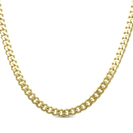 Men’s Diamond-Cut Curb Chain Necklace 4.2mm 14K Yellow Gold 20”