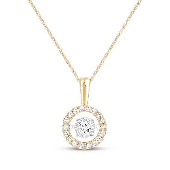 Unstoppable Love Round-Cut Diamond Necklace 1/3 ct tw 10K Yellow Gold ...