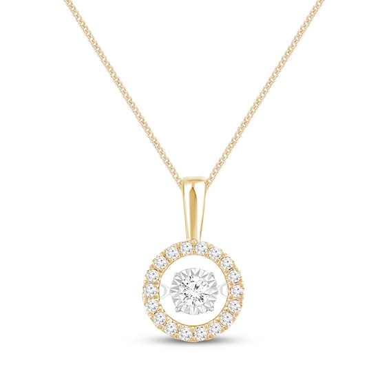 Unstoppable Love Round-Cut Diamond Necklace 1/3 ct tw 10K Yellow Gold 19"