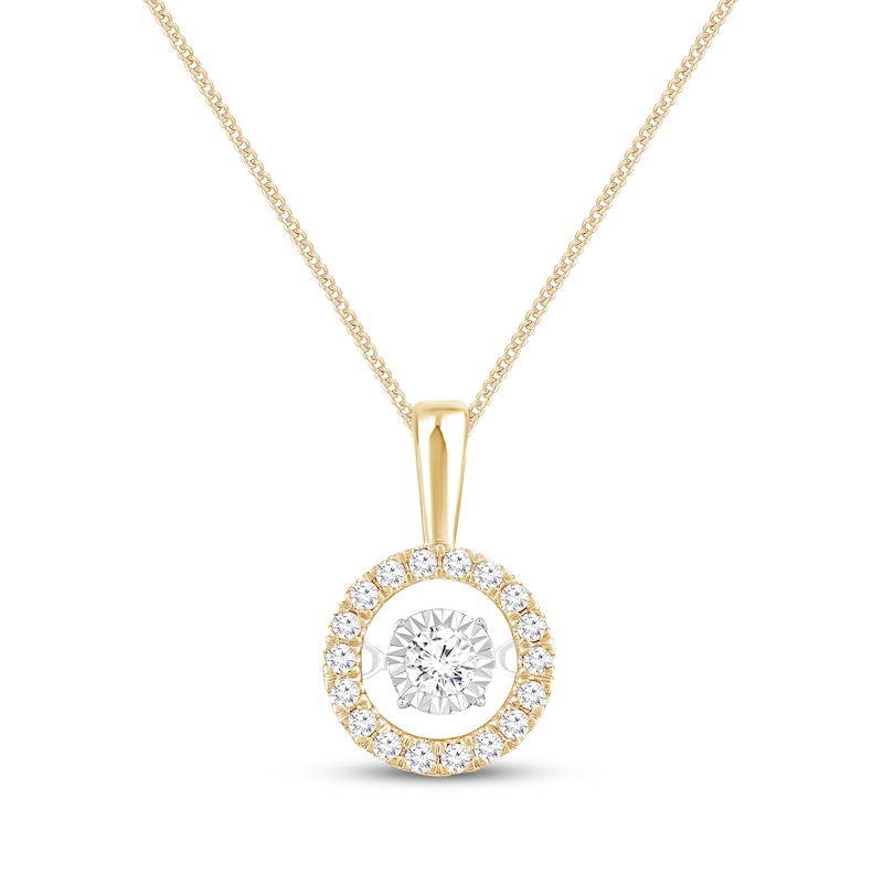 Unstoppable Love Round-Cut Diamond Necklace 1/3 ct tw 10K Yellow Gold 19"