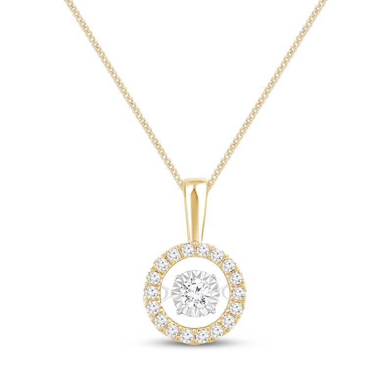 Main Image 1 of Unstoppable Love Round-Cut Diamond Necklace 1/3 ct tw 10K Yellow Gold 19&quot;