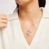 Thumbnail Image 3 of Unstoppable Love Aquamarine & White Lab-Created Sapphire Heart Loop Necklace Sterling Silver 18&quot;
