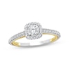 Thumbnail Image 1 of Threads of Love Round-Cut Diamond Halo Engagement Ring 5/8 ct tw 14K Two-Tone Gold