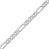 Thumbnail Image 1 of 6.5mm Diamond-Cut Figaro Chain Bracelet Solid Sterling Silver 8.5"