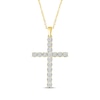 Thumbnail Image 1 of Diamond Cross Necklace 1/2 ct tw 10K Yellow Gold 18"
