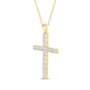 Thumbnail Image 2 of Diamond Cross Necklace 1/2 ct tw 10K Yellow Gold 18"