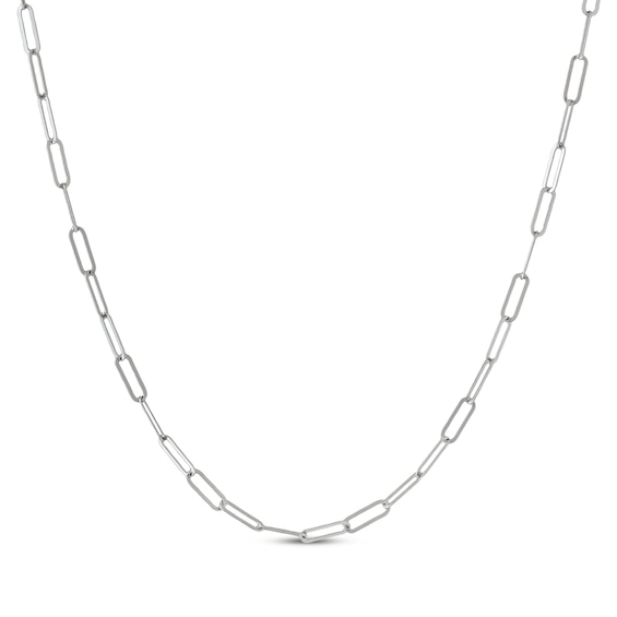 Paperclip Chain Necklace Solid Sterling Silver 20"