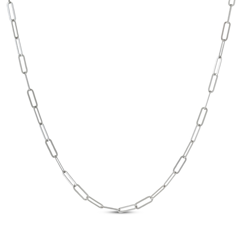 Solid Paperclip Chain Necklace Sterling Silver 20"