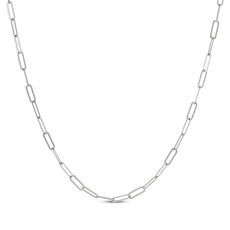 Main Image 1 of Paperclip Chain Necklace Solid Sterling Silver 20&quot;