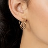 Thumbnail Image 3 of Reaura Wavy Double Hoop Earrings Repurposed 14K Yellow Gold 23mm