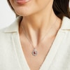 Thumbnail Image 3 of Pear-Shaped Lab-Created Ruby, Lab-Created Emerald & White Lab-Created Sapphire Wreath Necklace Sterling Silver 18&quot;