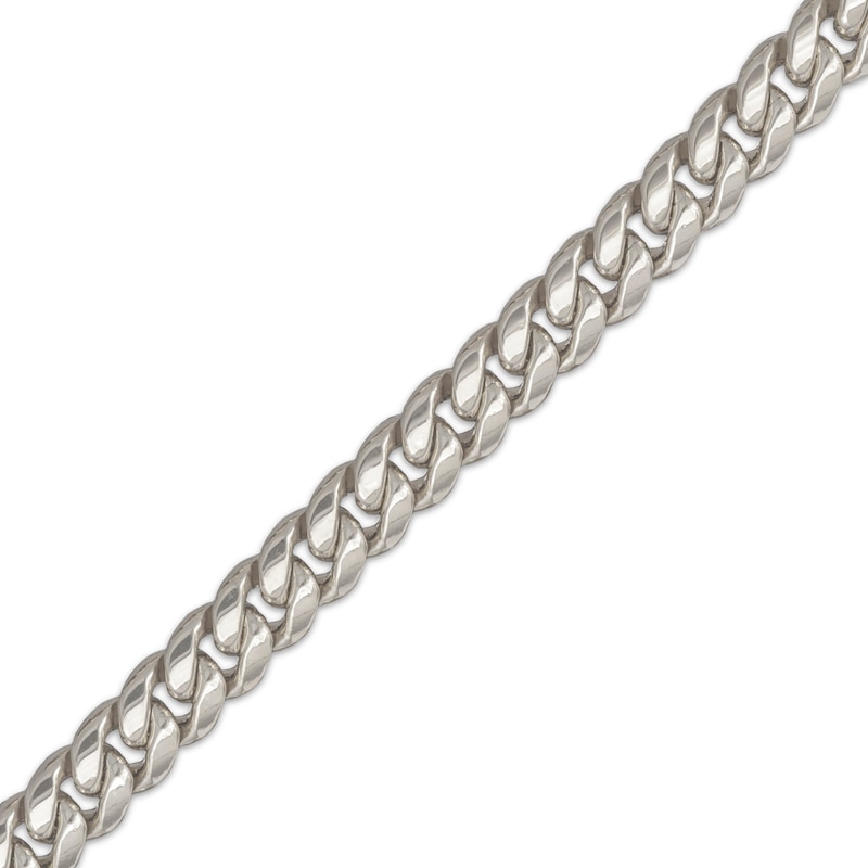 Main Image 2 of Cuban Curb Chain Necklace 6.8mm Hollow 10K White Gold 22&quot;