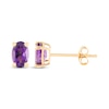 Thumbnail Image 0 of Oval-Cut Amethyst Solitaire Stud Earrings 14K Yellow Gold