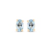 Thumbnail Image 2 of Oval-Cut Swiss Blue Topaz Solitaire Stud Earrings 14K Yellow Gold