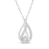 Thumbnail Image 0 of Love Ignited Diamond Flame Necklace 1/8 ct tw Sterling Silver 18"