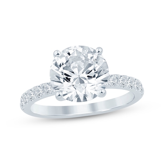 Lab-Grown Diamonds Round-Cut Engagement Ring 3-1/3 ct tw 14K White Gold