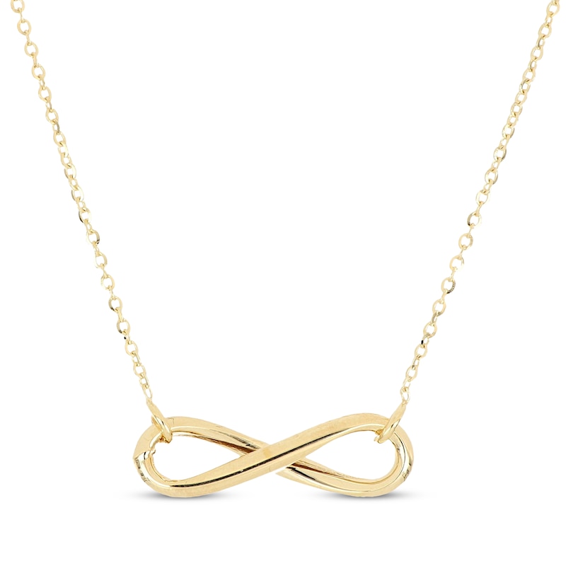 Infinity Necklace 10K Yellow Gold 18"