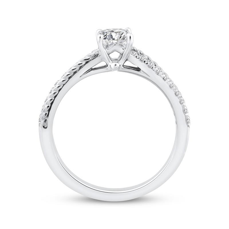 Main Image 3 of Threads of Love Princess-Cut Diamond Engagement Ring 5/8 ct tw 14K White Gold
