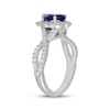 Thumbnail Image 2 of Neil Lane Pear-Shaped Amethyst & Diamond Scalloped Halo Engagement Ring 1/2 ct tw 14K White Gold