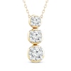 Thumbnail Image 1 of Memories Moments Magic Lab-Grown Diamond Graduated Three-Stone Necklace 1-1/2 ct tw 14K Yellow Gold 18&quot;