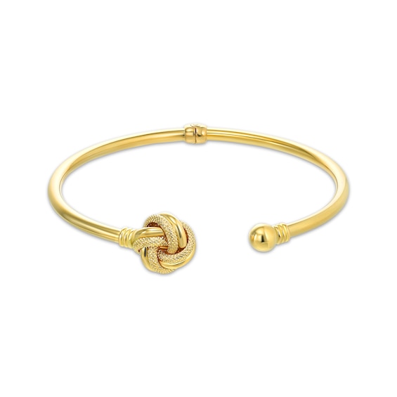 Reaura Mesh Knot Hollow Bangle Bracelet Repurposed 14K Yellow Gold