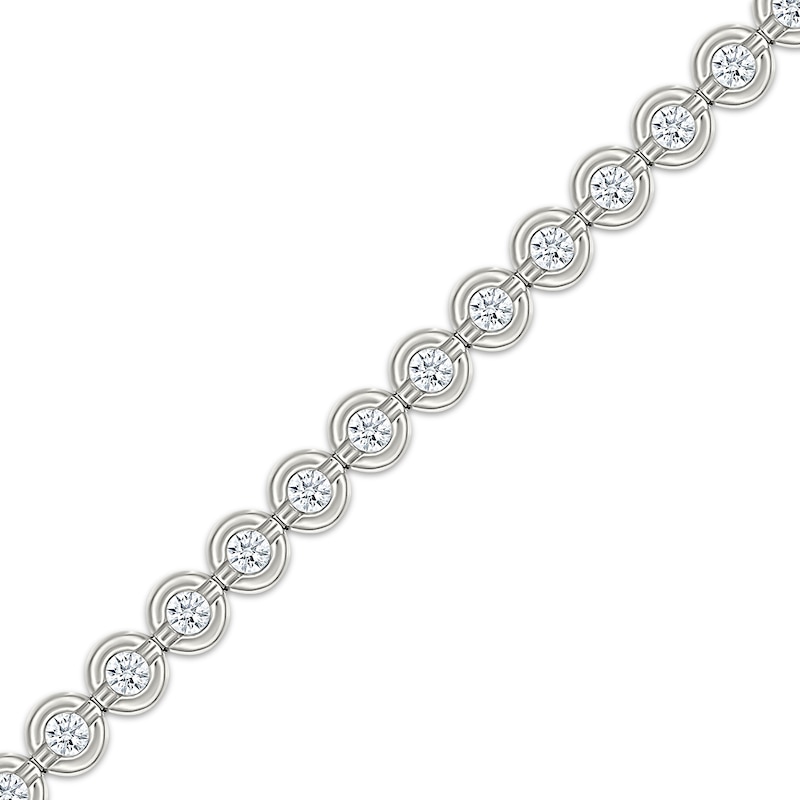 Main Image 2 of Diamond Circle Link Bracelet 1 ct tw 10K White Gold 7"