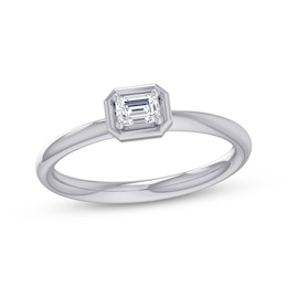 Now + Forever East West Emerald-Cut Diamond Solitaire Engagement Ring 1/4 ct tw 14K White Gold (I/I1)