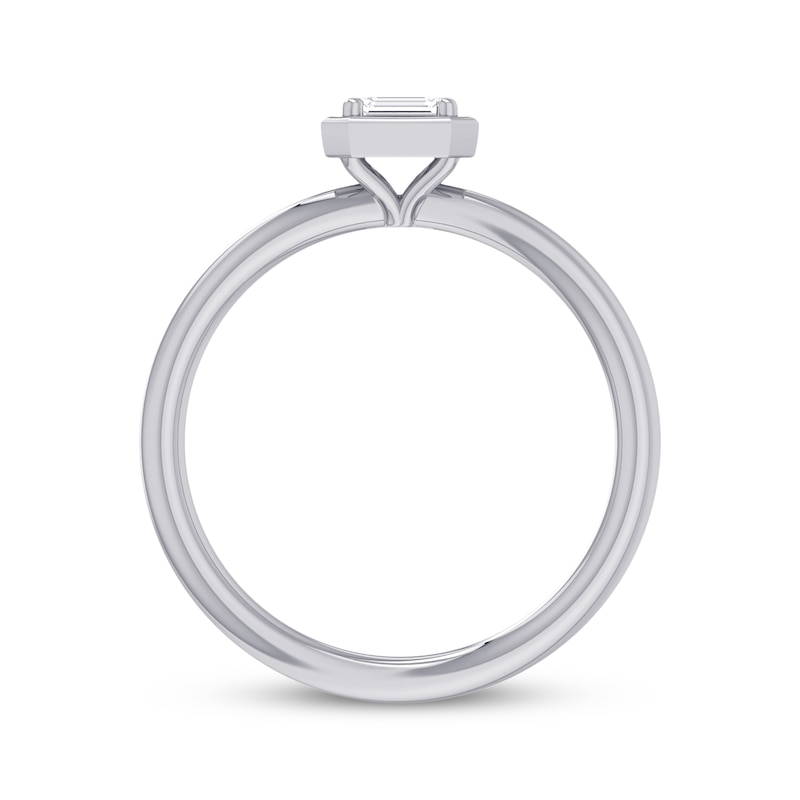 Main Image 3 of Now + Forever East West Emerald-Cut Diamond Solitaire Engagement Ring 1/4 ct tw 14K White Gold (I/I1)