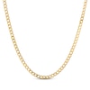 Thumbnail Image 1 of Diamond-Cut Flat Curb Chain Necklace 5mm Solid 14K Yellow Gold 22&quot;