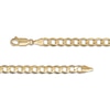 Thumbnail Image 2 of Diamond-Cut Flat Curb Chain Necklace 5mm Solid 14K Yellow Gold 22&quot;