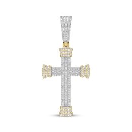 Men's Diamond Cross Charm 1/2 ct tw 10K Yellow Gold