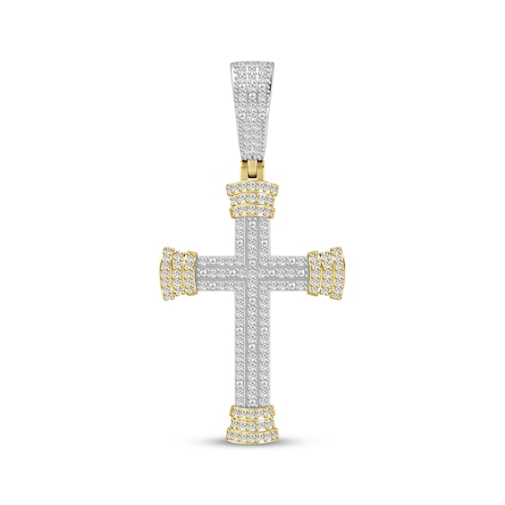 Men's Diamond Cross Charm 1/2 ct tw 10K Yellow Gold